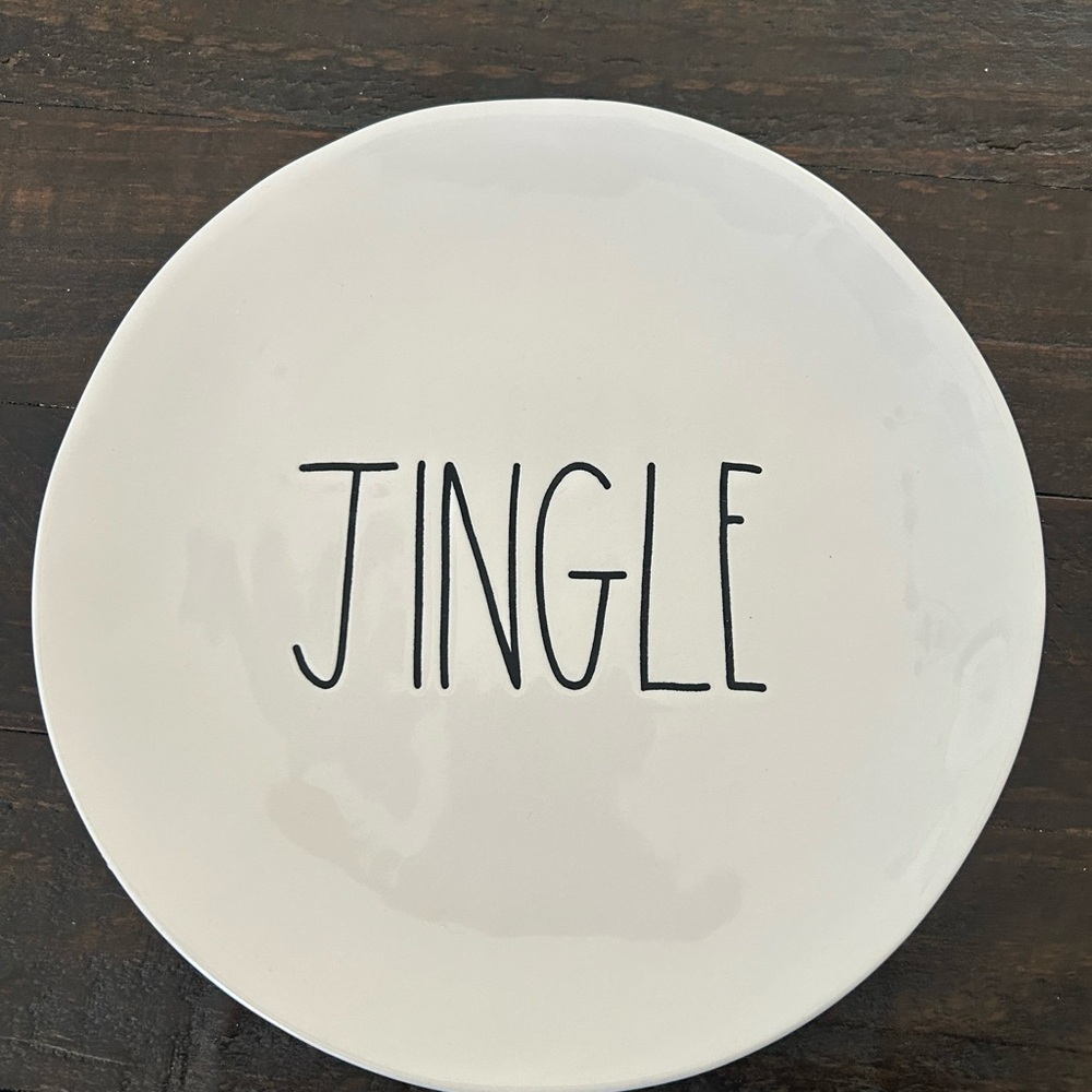 Rae Dunn White 'Jingle' Plate